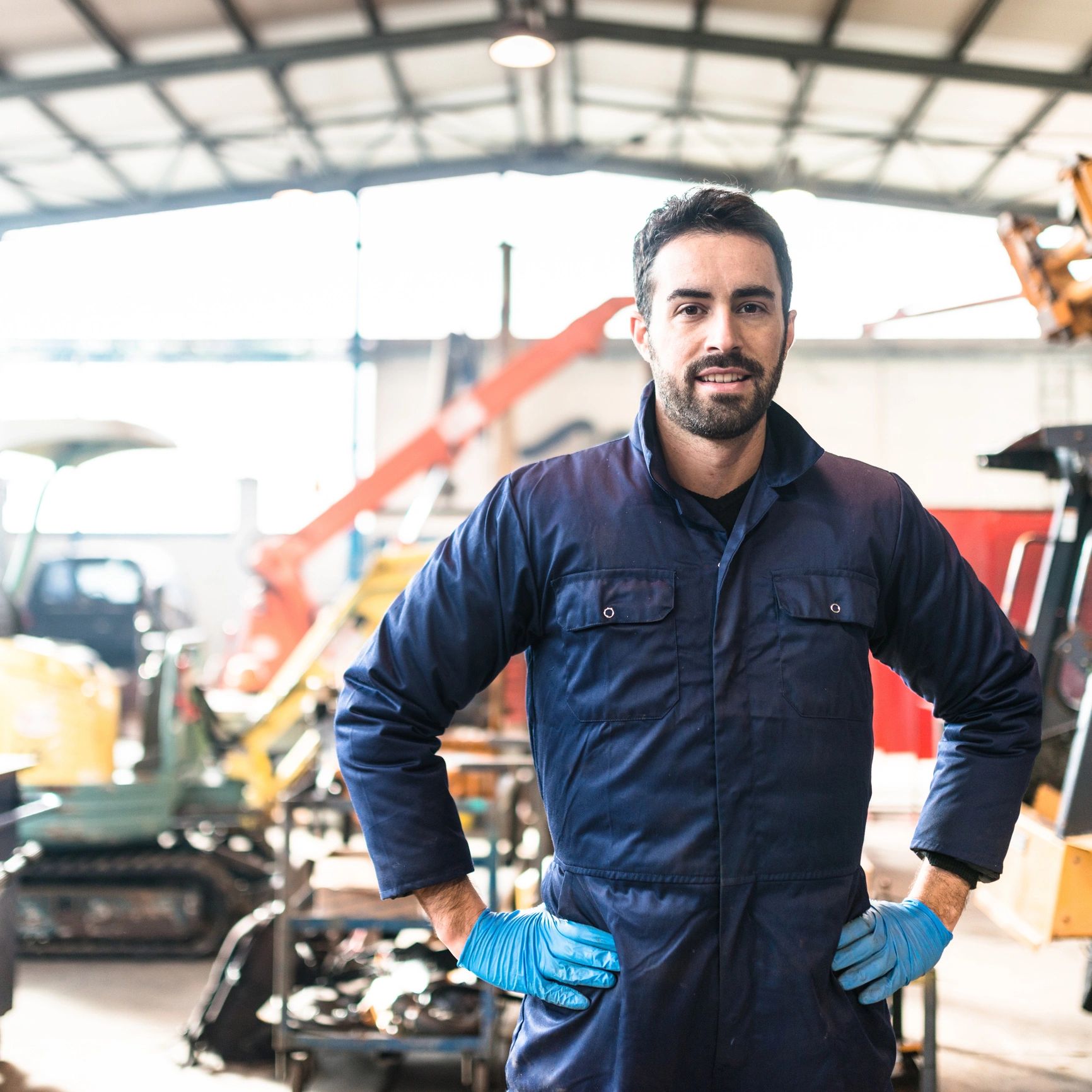 Portrait of a mechanic in a workshop